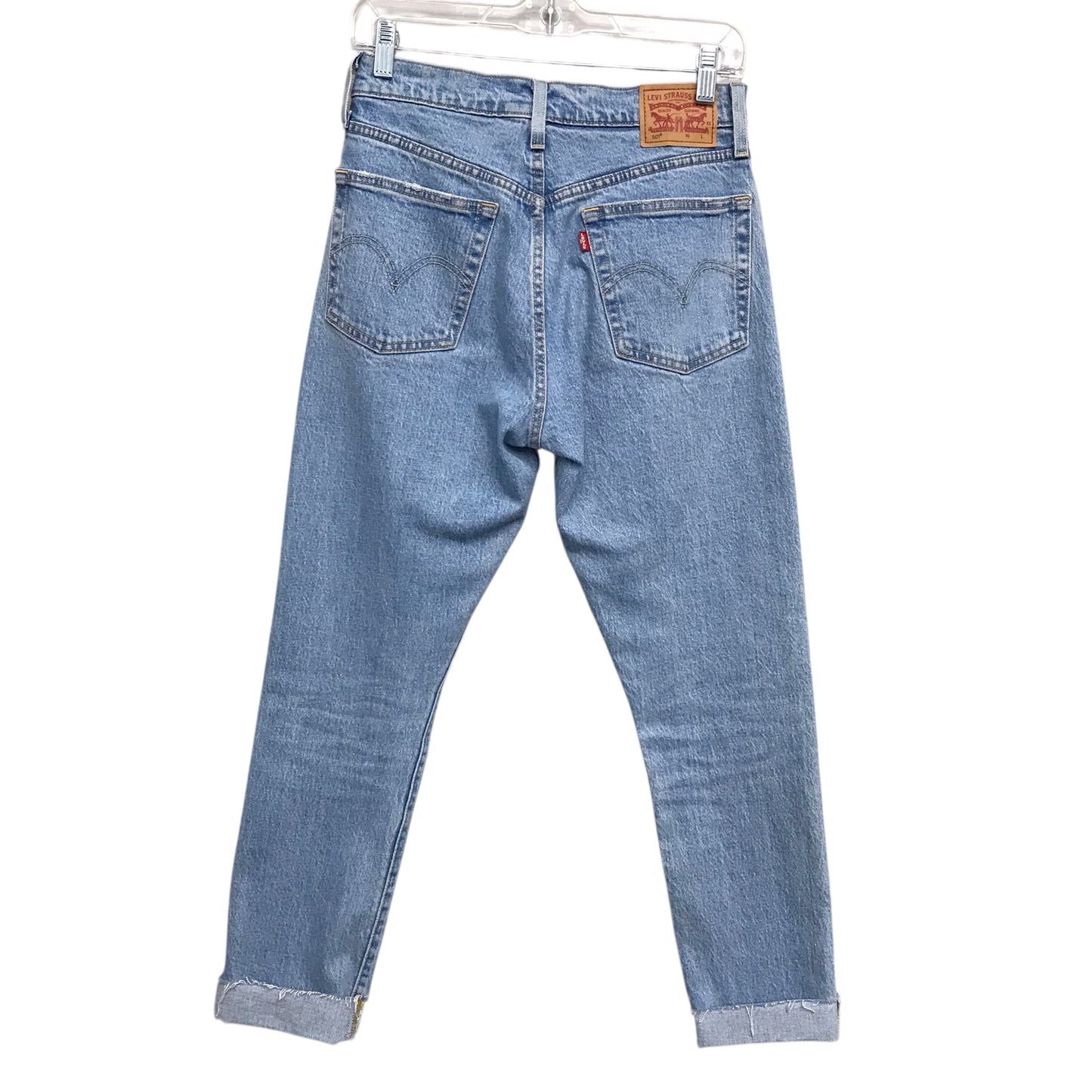 Jeans Straight By Levis In Blue Denim, Size:2