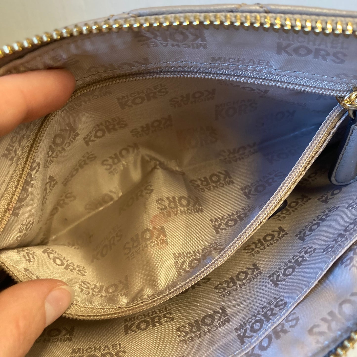 Wristlet Designer By Michael Kors In Taupe, Size:Large