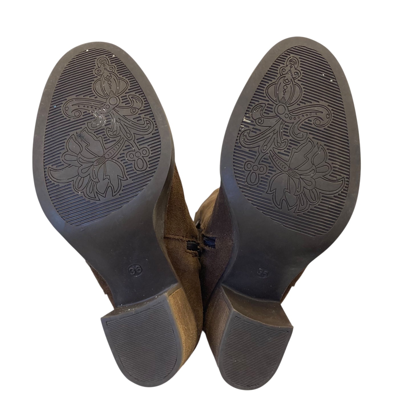 Boots Knee Heels By Horton In Brown, Size:5