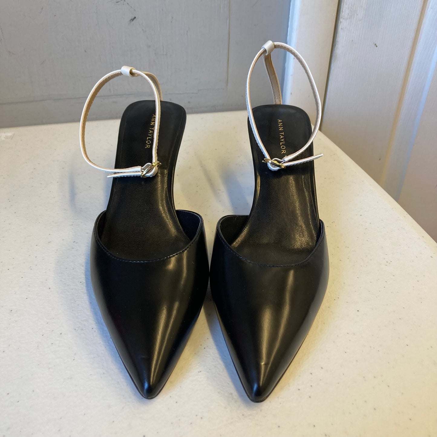 Shoes Heels Kitten By Ann Taylor In Black & White, Size:6.5