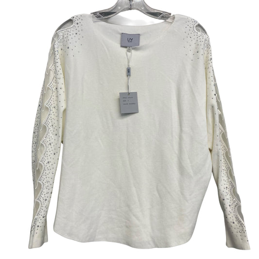 Sweater By Liv In White, Size:S