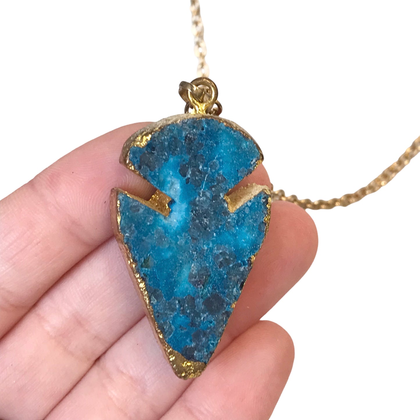 Necklace Charm In Blue & Gold