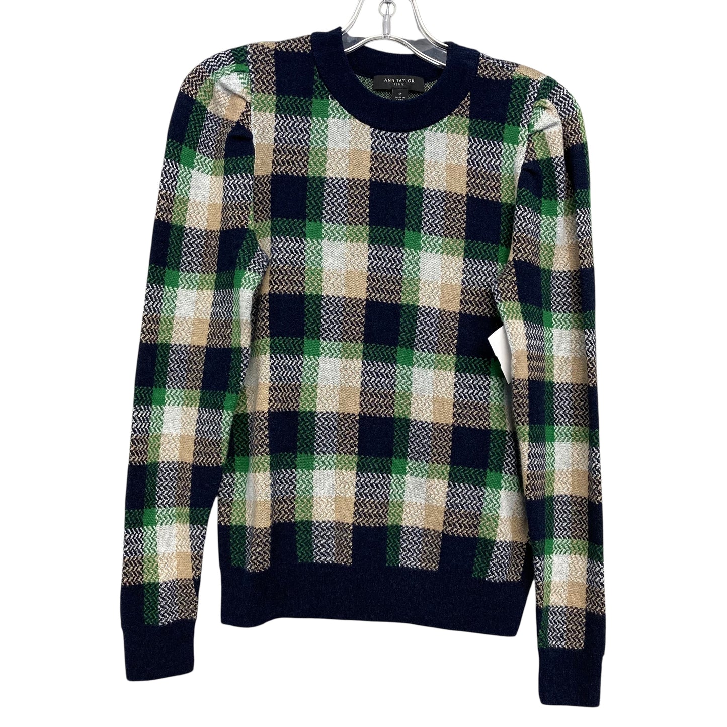 Sweater By Ann Taylor In Plaid Pattern, Size:Sp