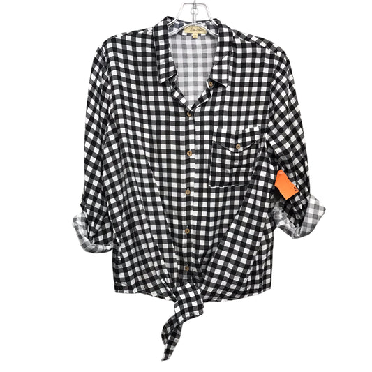 Top Ls By Love Notes In Plaid Pattern, Size:L