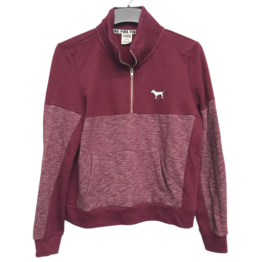 Athletic Sweatshirt Collar By Pink In Maroon, Size:M