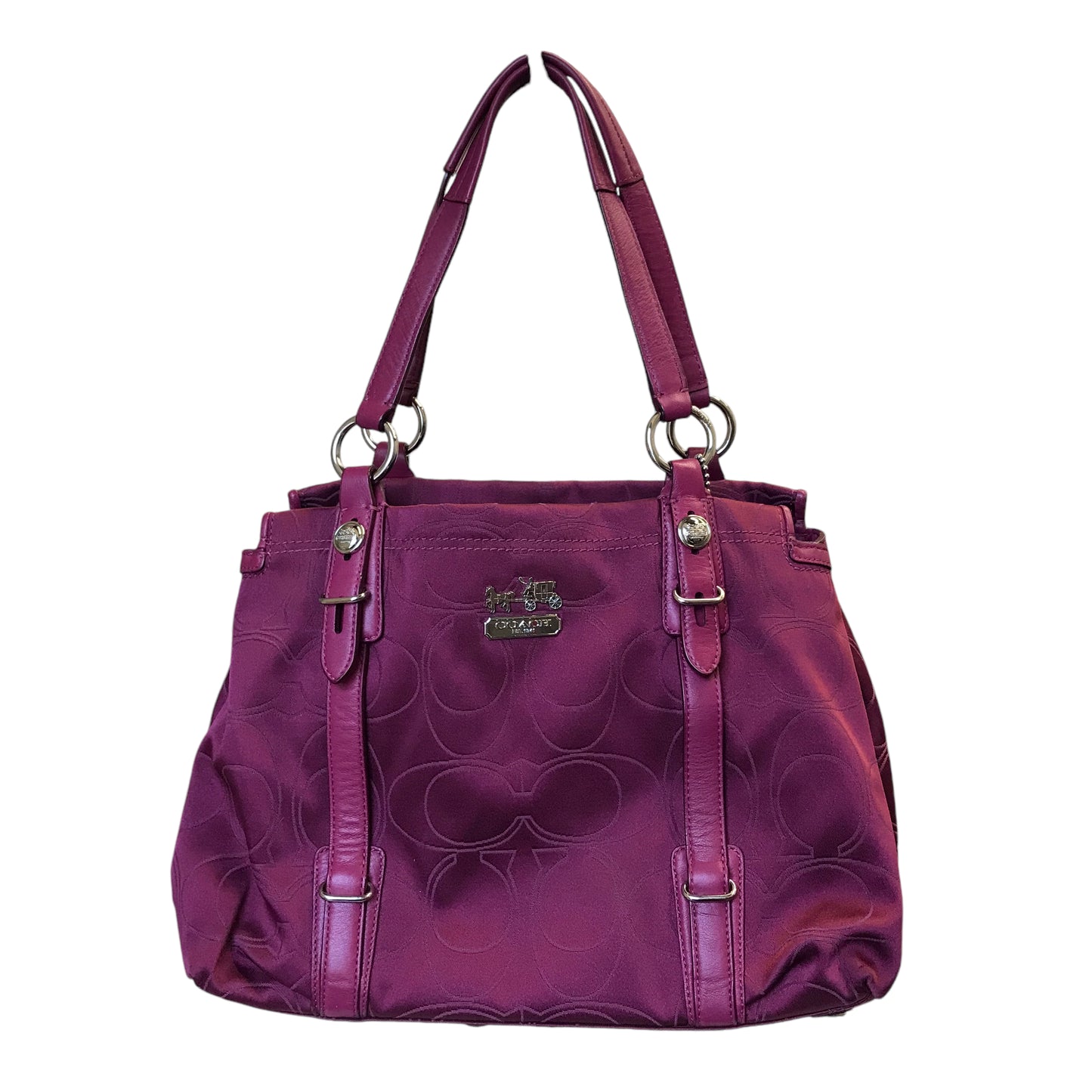 Handbag Designer By Coach In Purple, Size:Medium