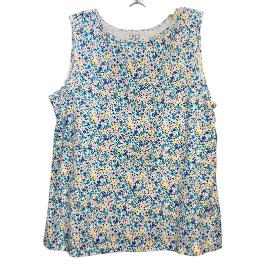 Top Sleeveless By Croft And Barrow In Floral Print, Size:Lp