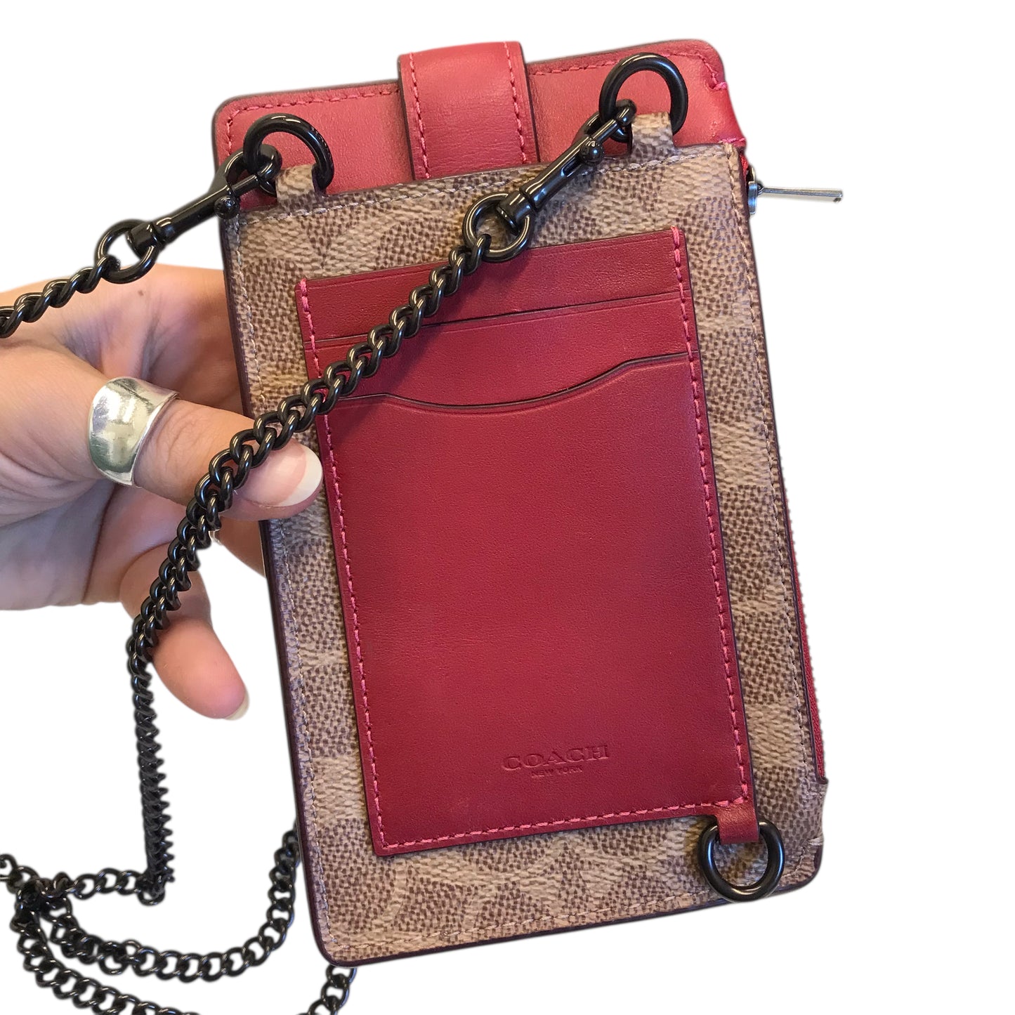 Crossbody Designer By Coach In Tan, Size:Small