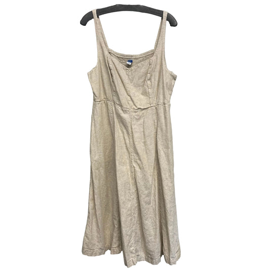 Dress Casual Midi By Old Navy In Tan, Size:Xl