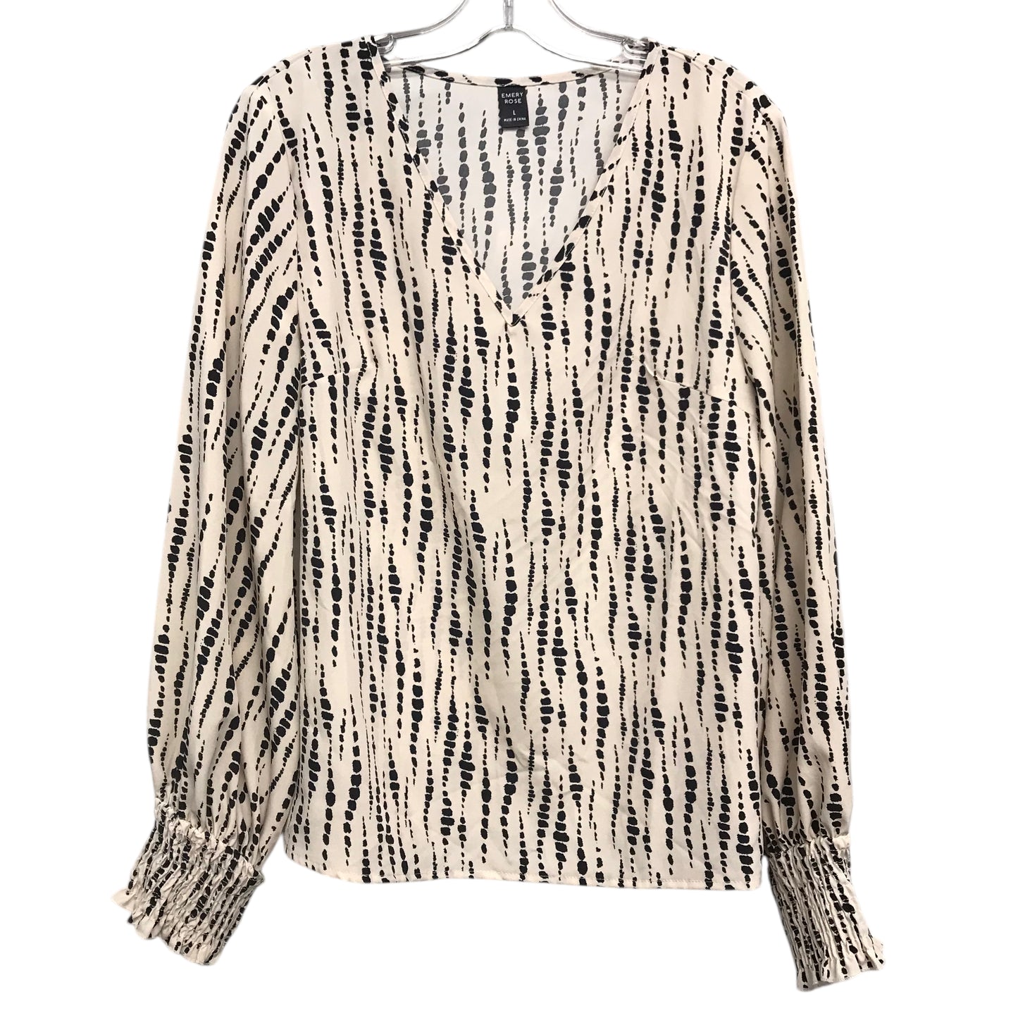 Top Ls By Emery Rose In Black & Cream, Size:L