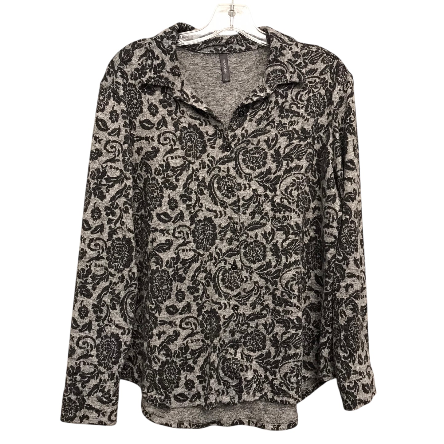 Top Ls By Massini In Black & Grey, Size:L