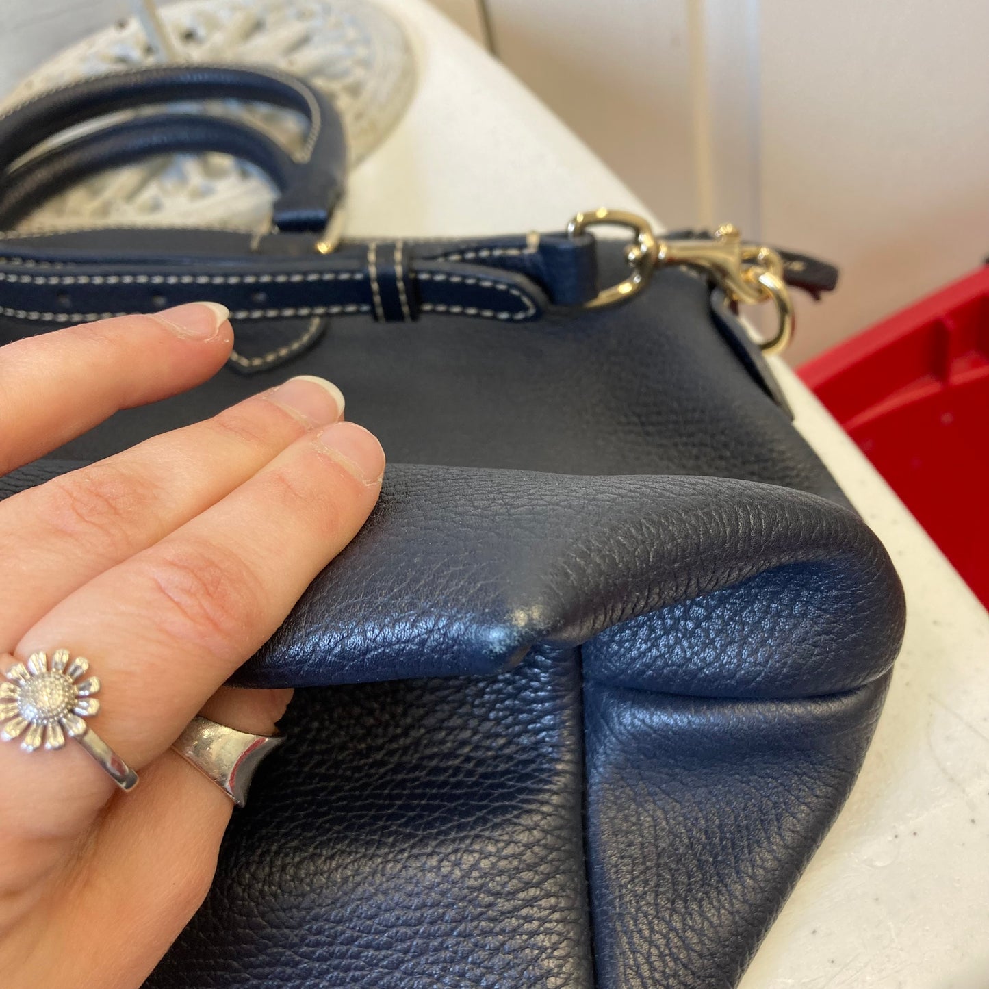 Handbag Designer By Dooney And Bourke In Navy, Size:Medium