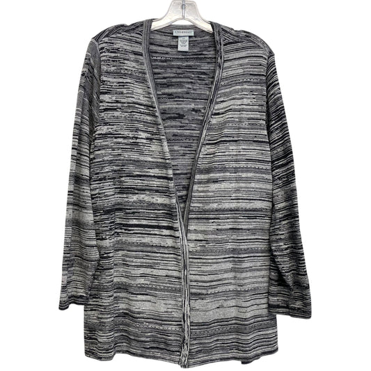 Cardigan By Catherines In Black & Grey, Size:2X