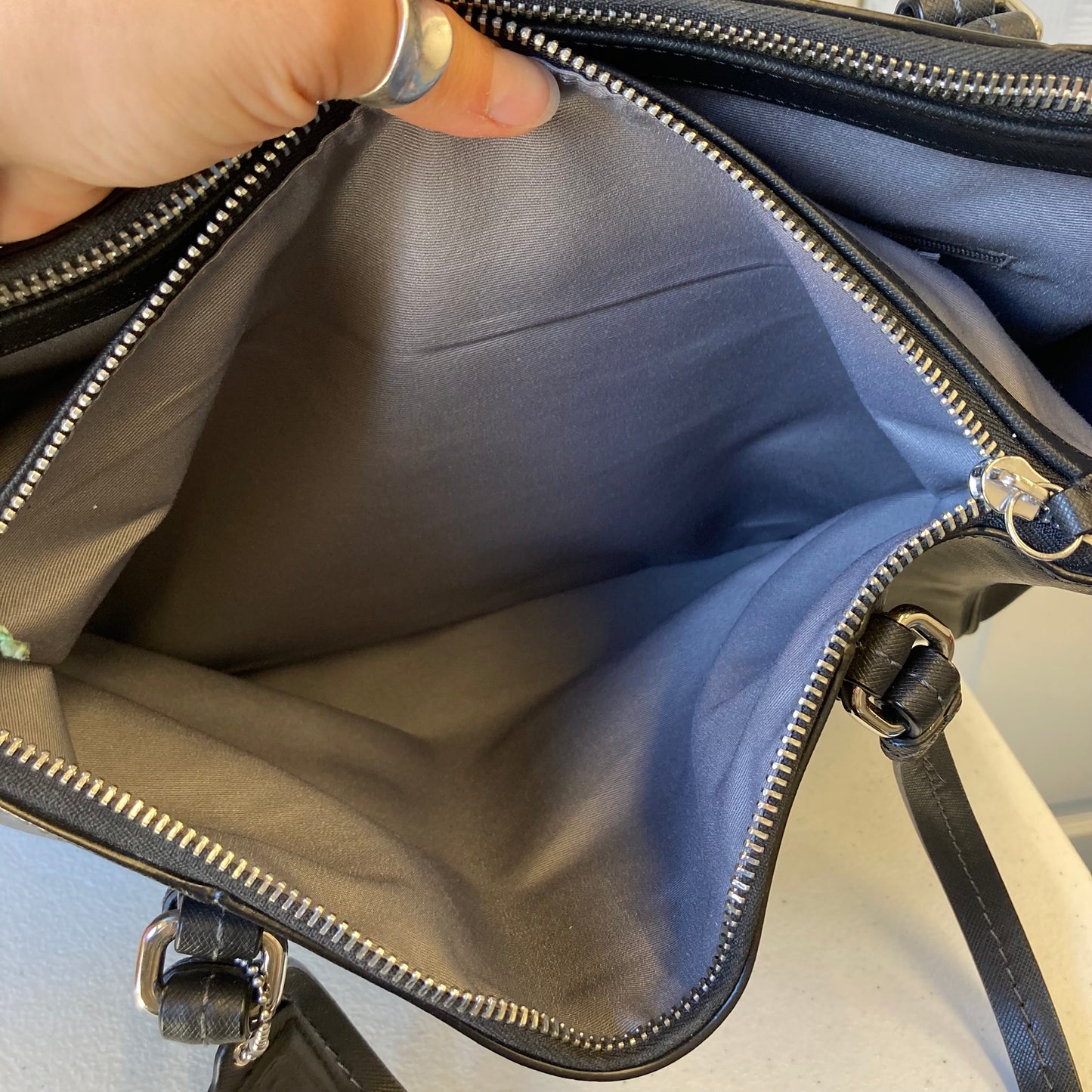 Handbag Designer By Coach In Black, Size:Medium