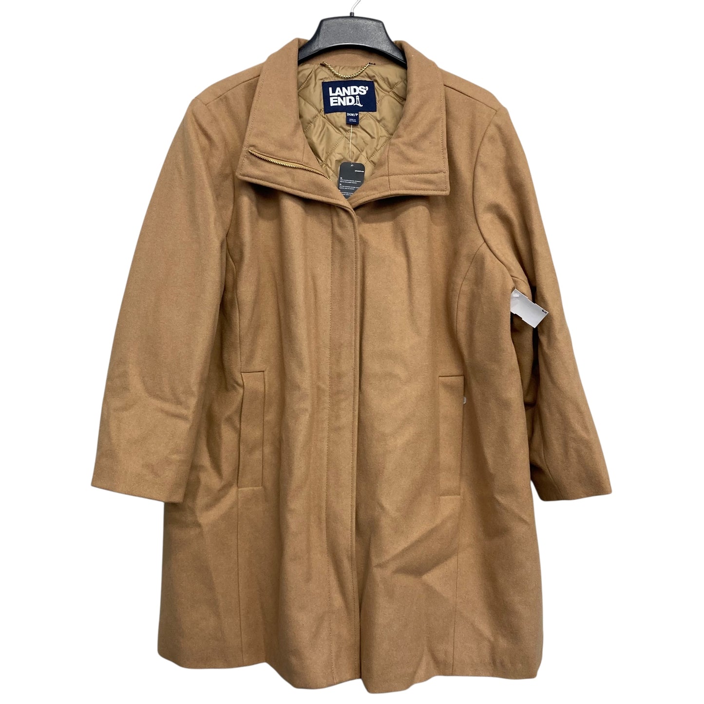 Coat Other By Lands End In Tan, Size:3X