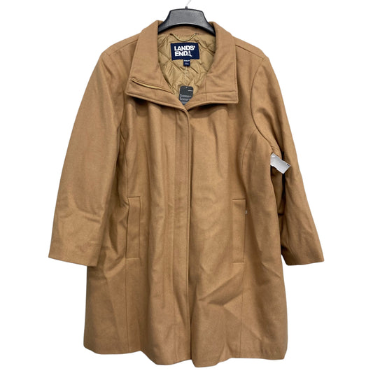 Coat Other By Lands End In Tan, Size:3X