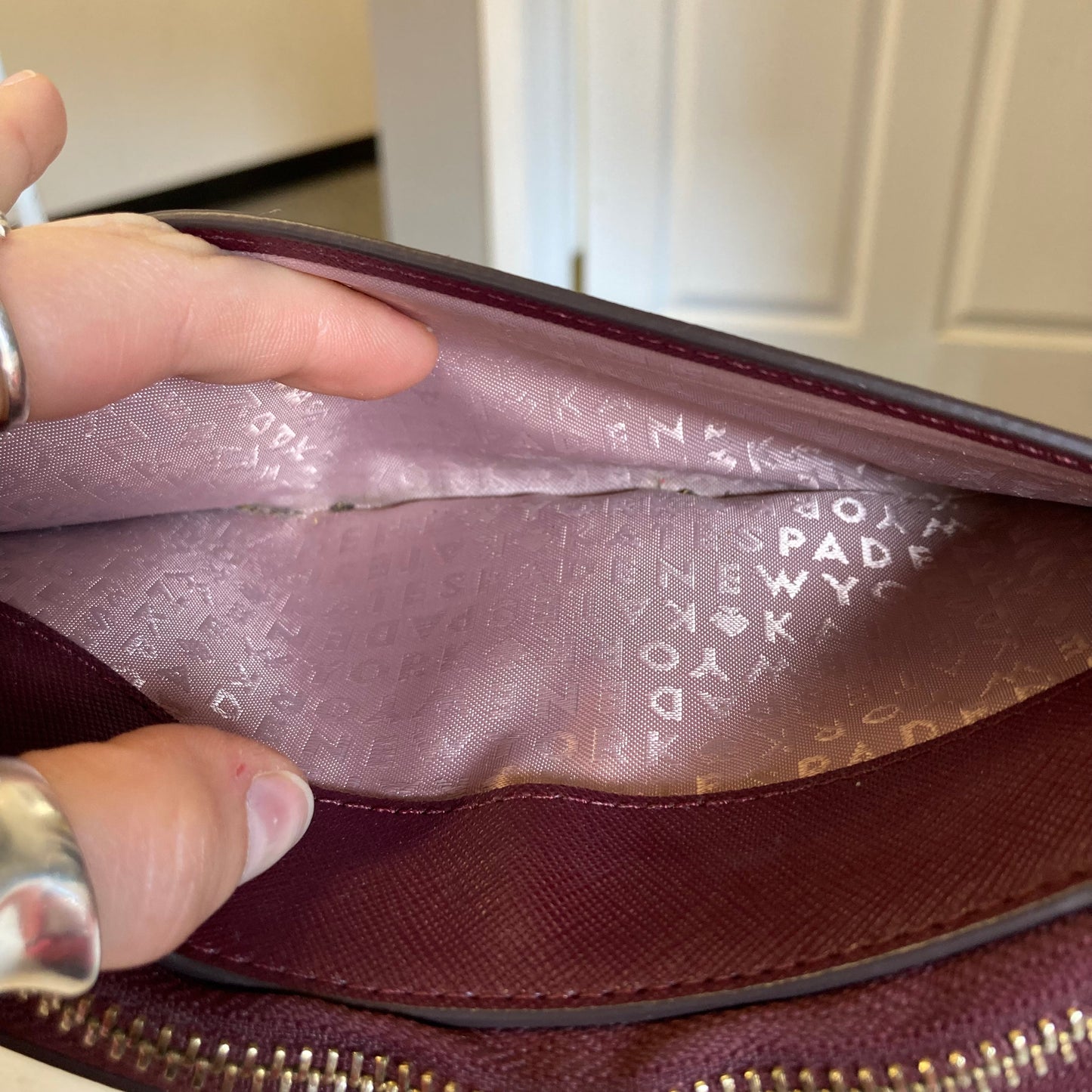Wallet Designer By Kate Spade In Maroon, Size:Medium