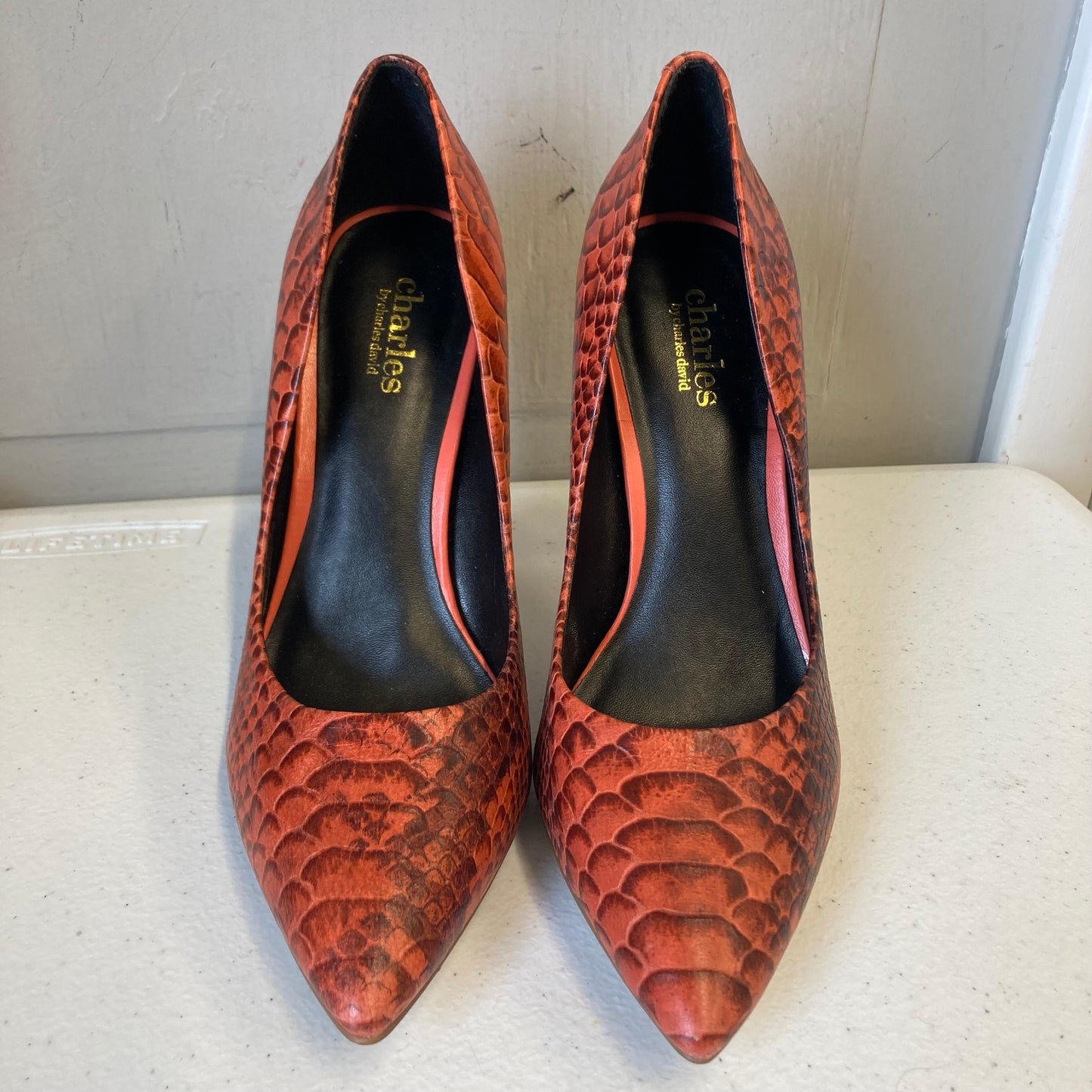 Shoes Heels Stiletto By Charles By Charles David In Orange, Size:7