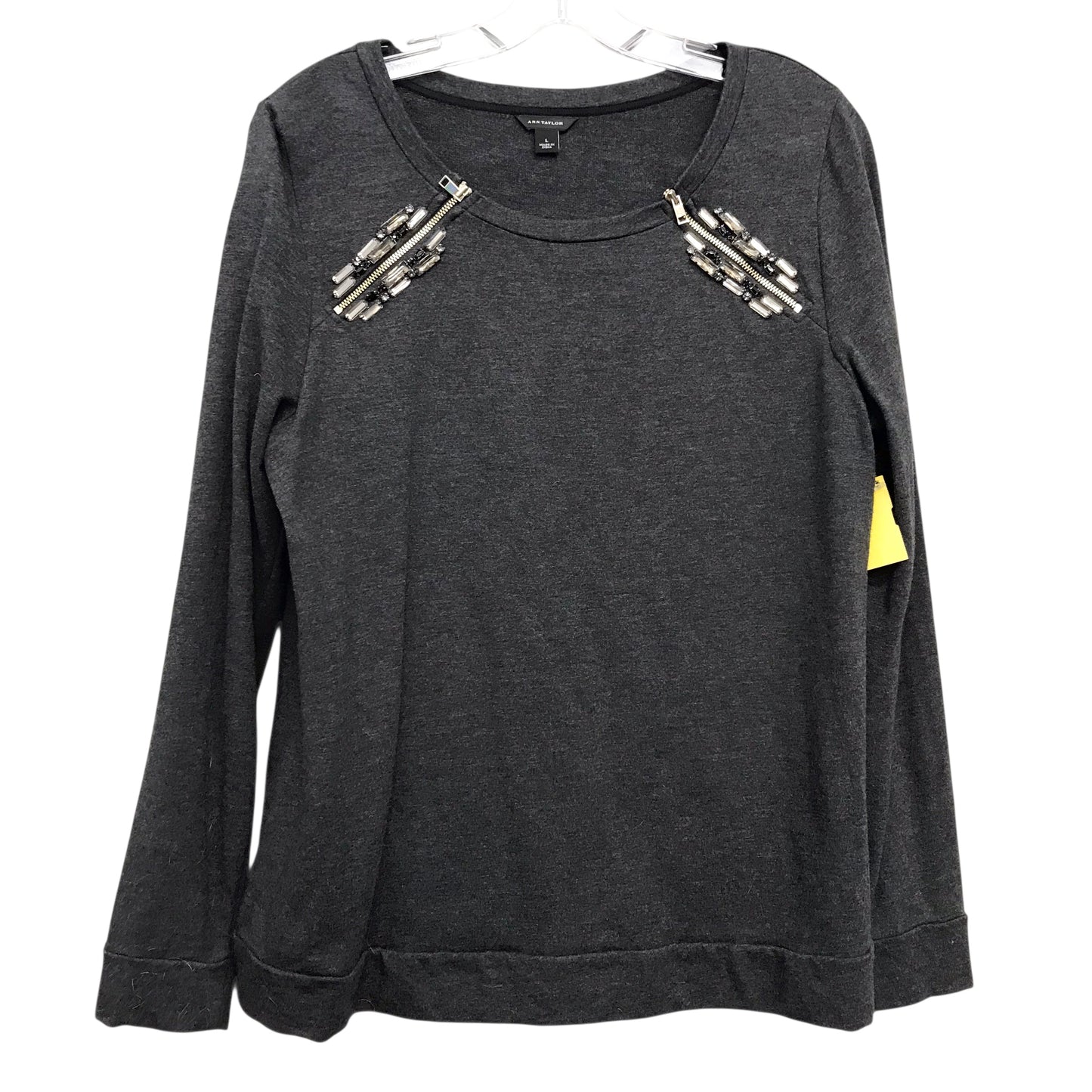 Top Ls By Ann Taylor In Grey, Size:L