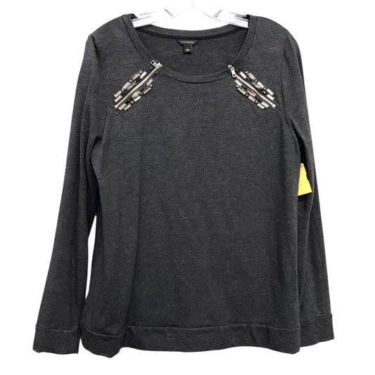 Top Ls By Ann Taylor In Grey, Size:L