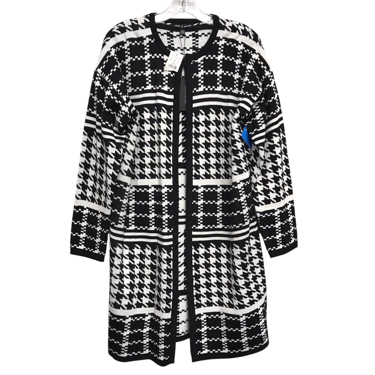 Sweater Cardigan By Cable And Gauge In Black & White, Size:Xl