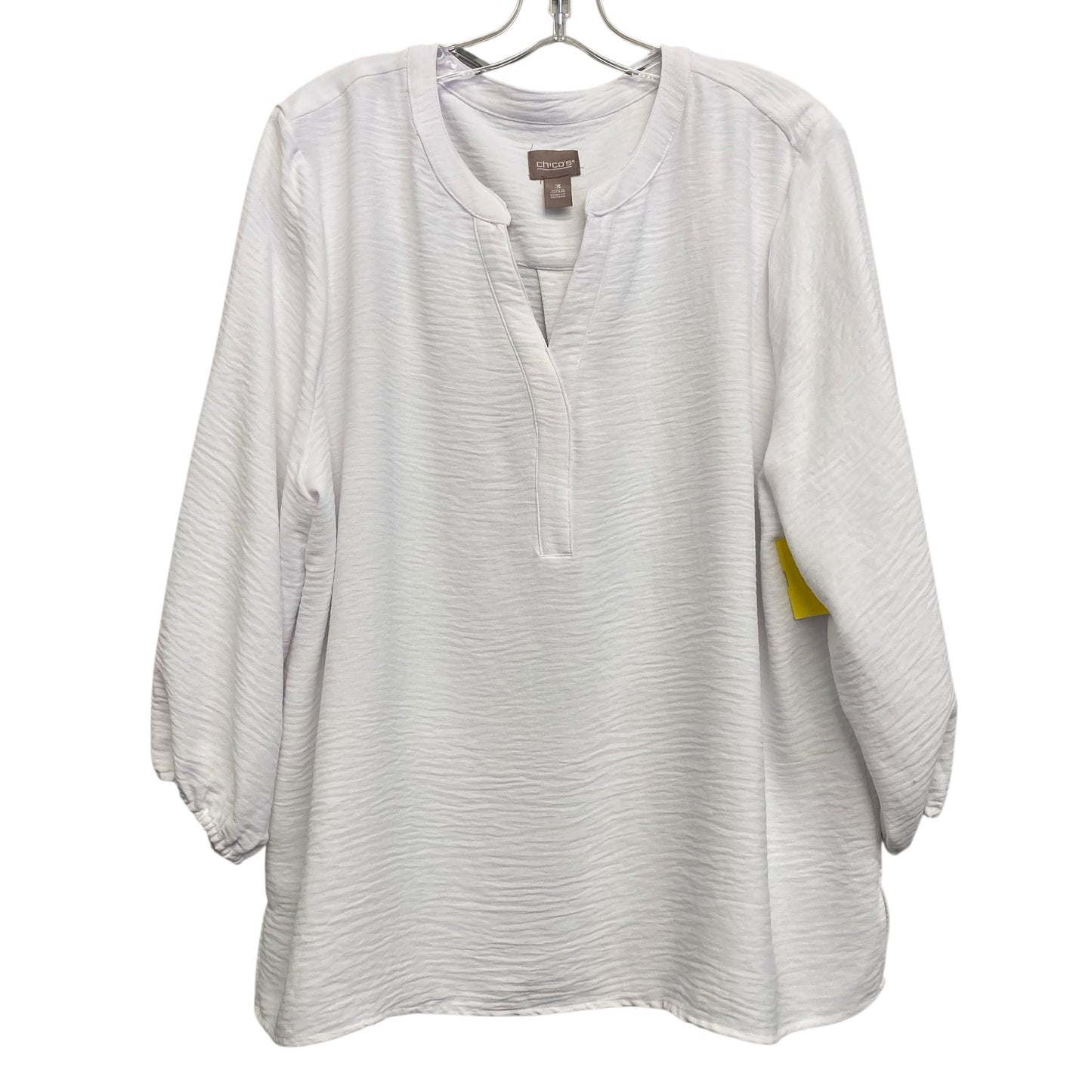 Top 3/4 Sleeve By Chicos In White, Size:Xl