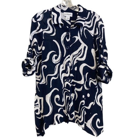 Top Ls By Peck And Peck In Blue & White, Size:Xl