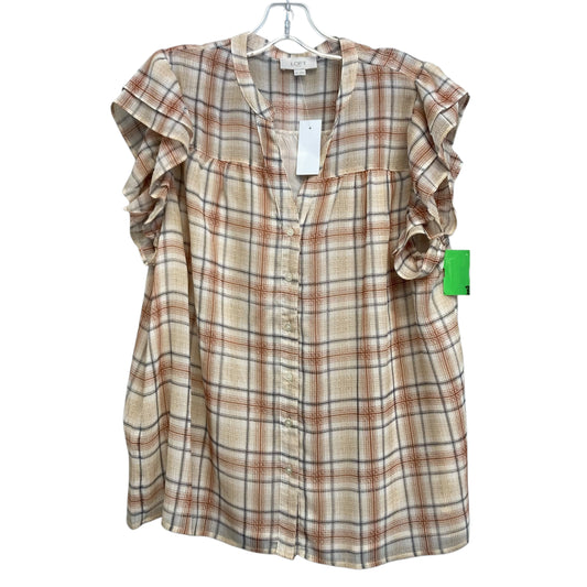 Top Ss By Loft In Plaid Pattern, Size:Xl