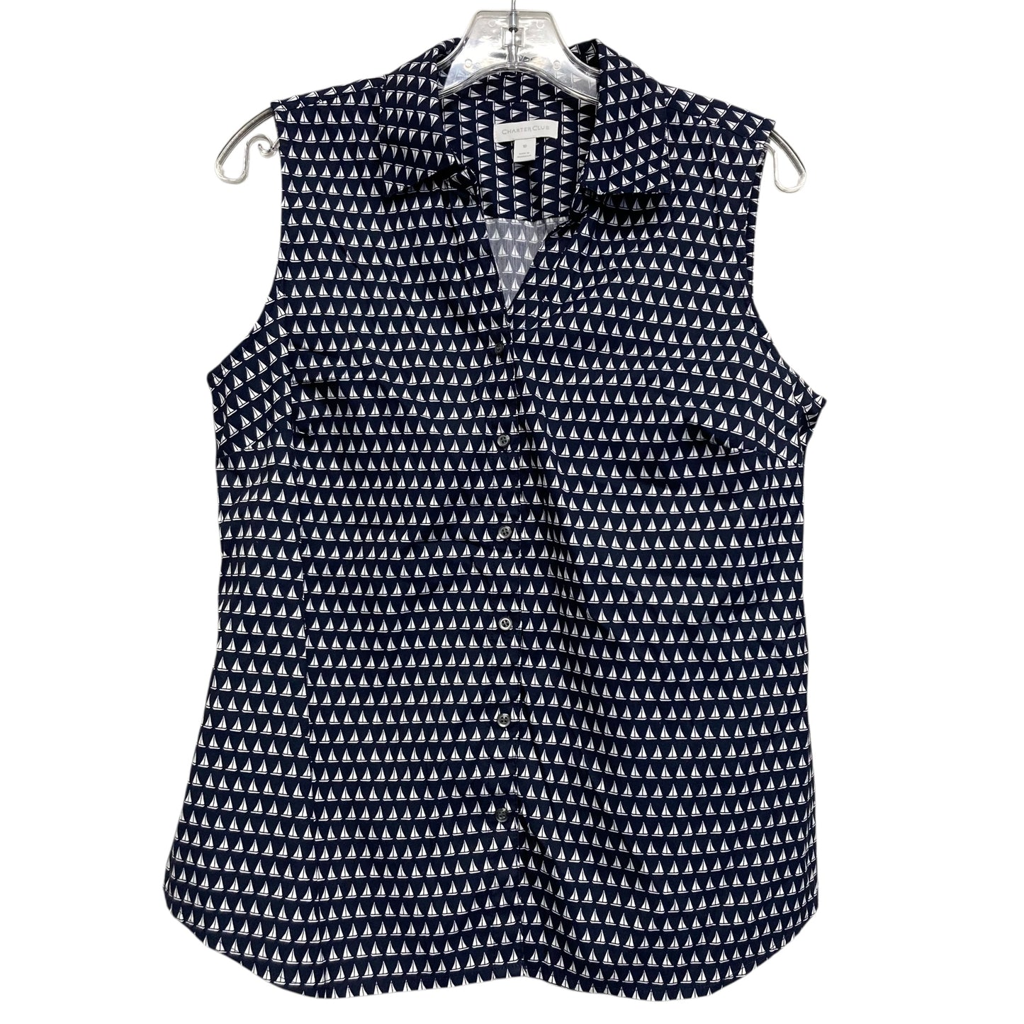 Top Sleeveless By Charter Club In Blue, Size:M
