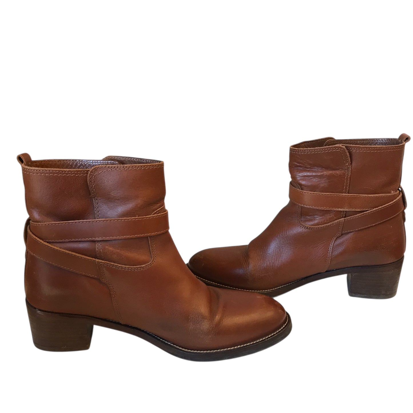 Boots Ankle Heels By Massimo Dutti In Brown, Size:9.5