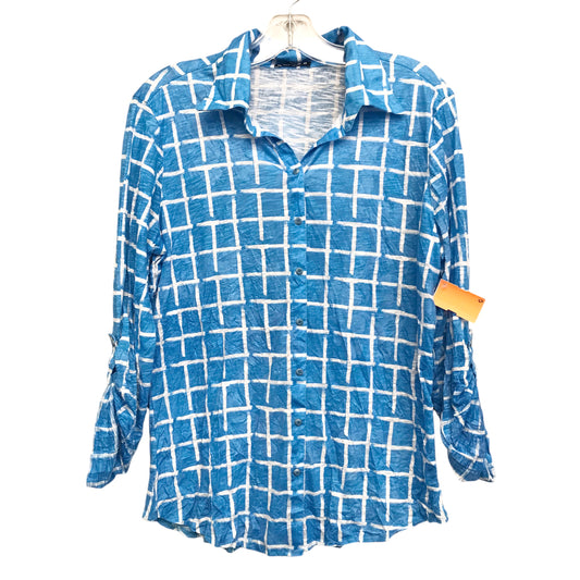 Top Ls By David Cline In Blue & White, Size:M