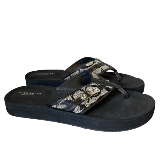 Sandals Designer By Coach In Black, Size:6