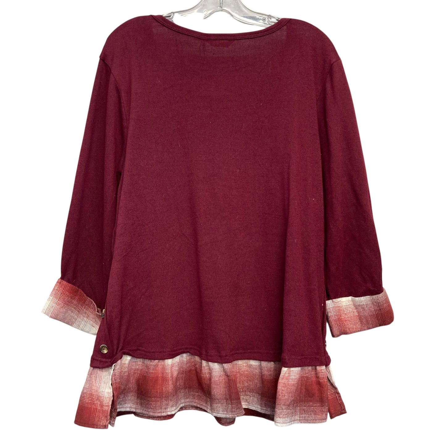 Top Ls By Kaktus In Maroon, Size:Xl
