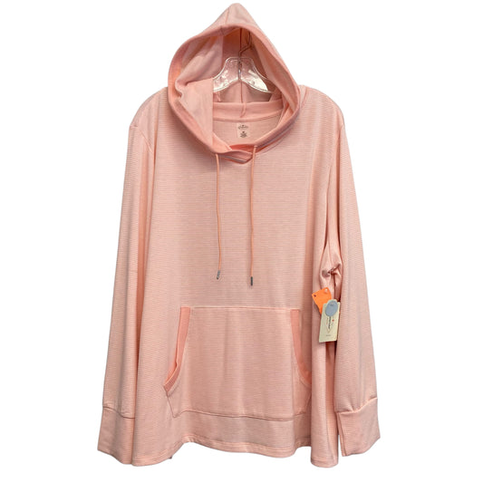 Athletic Top Ls Hoodie By St Johns Bay In Peach, Size:2X