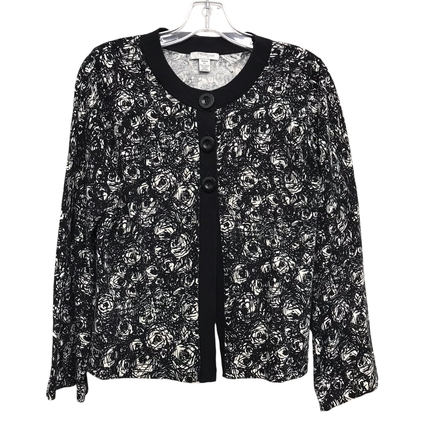 Cardigan By Mercer Street In Black & White, Size:Lp