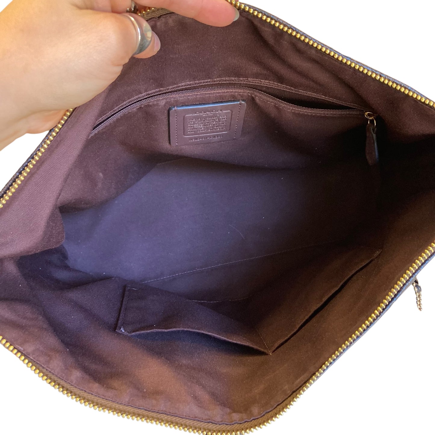 Handbag Designer By Coach In Brown, Size:Large
