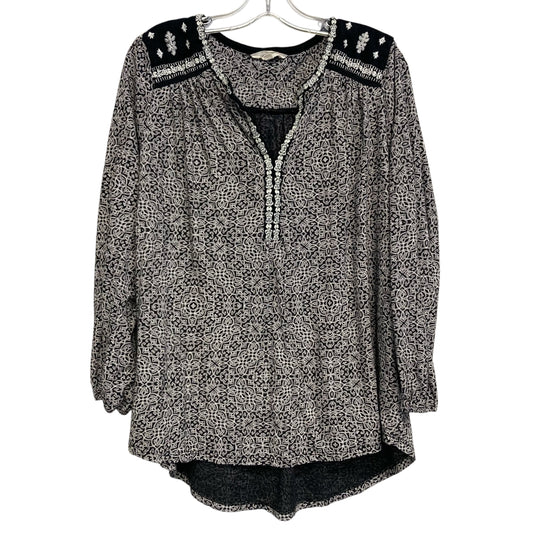 Top Ls By Lucky Brand In Black & White, Size:1X