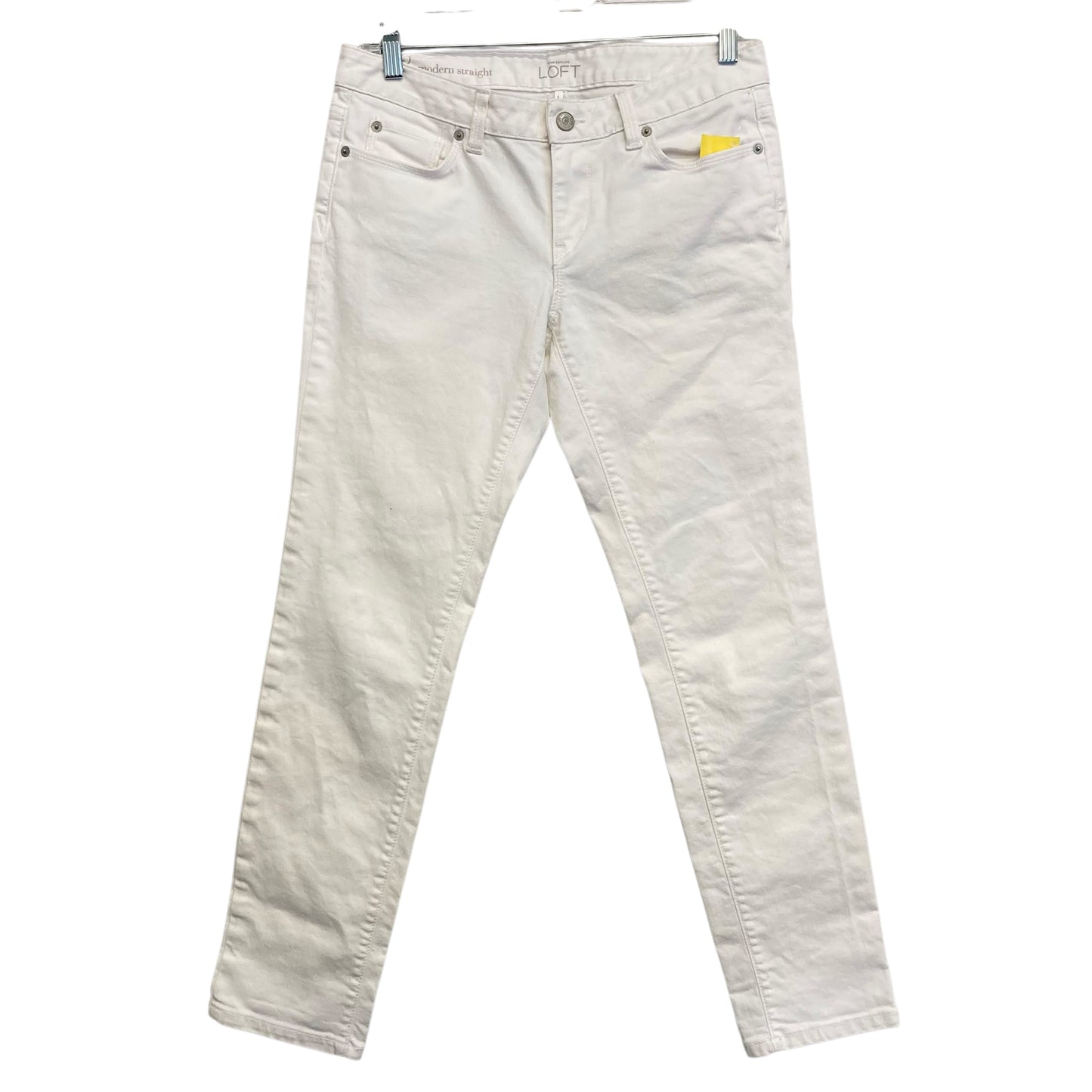 Jeans Straight By Loft In White Denim, Size:2