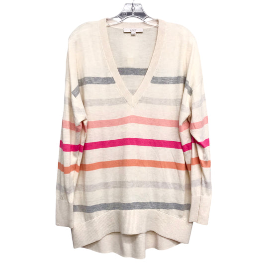 Sweater By Loft In Striped Pattern, Size:M