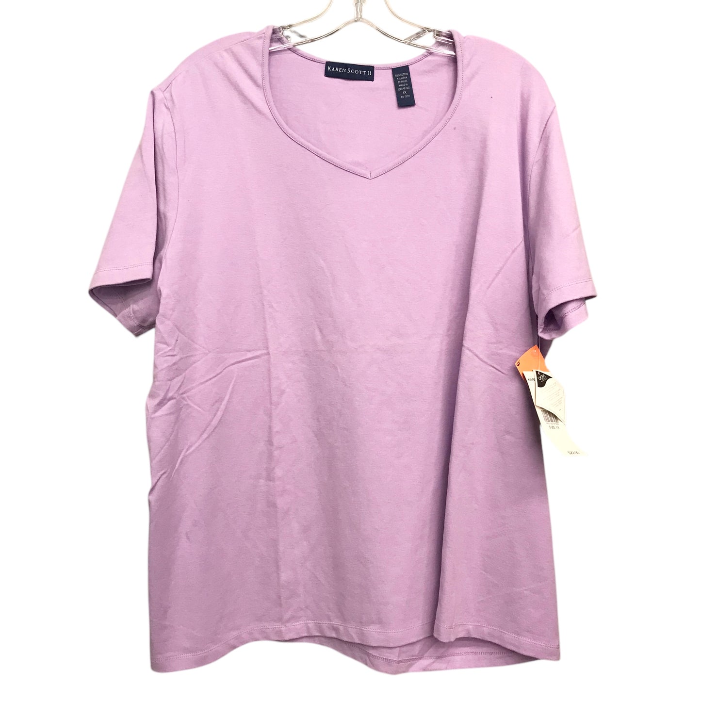 Top Ss Basic By Karen Scott In Purple, Size:1X