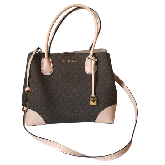 Handbag Designer By Michael Kors In Brown & Pink, Size:Medium