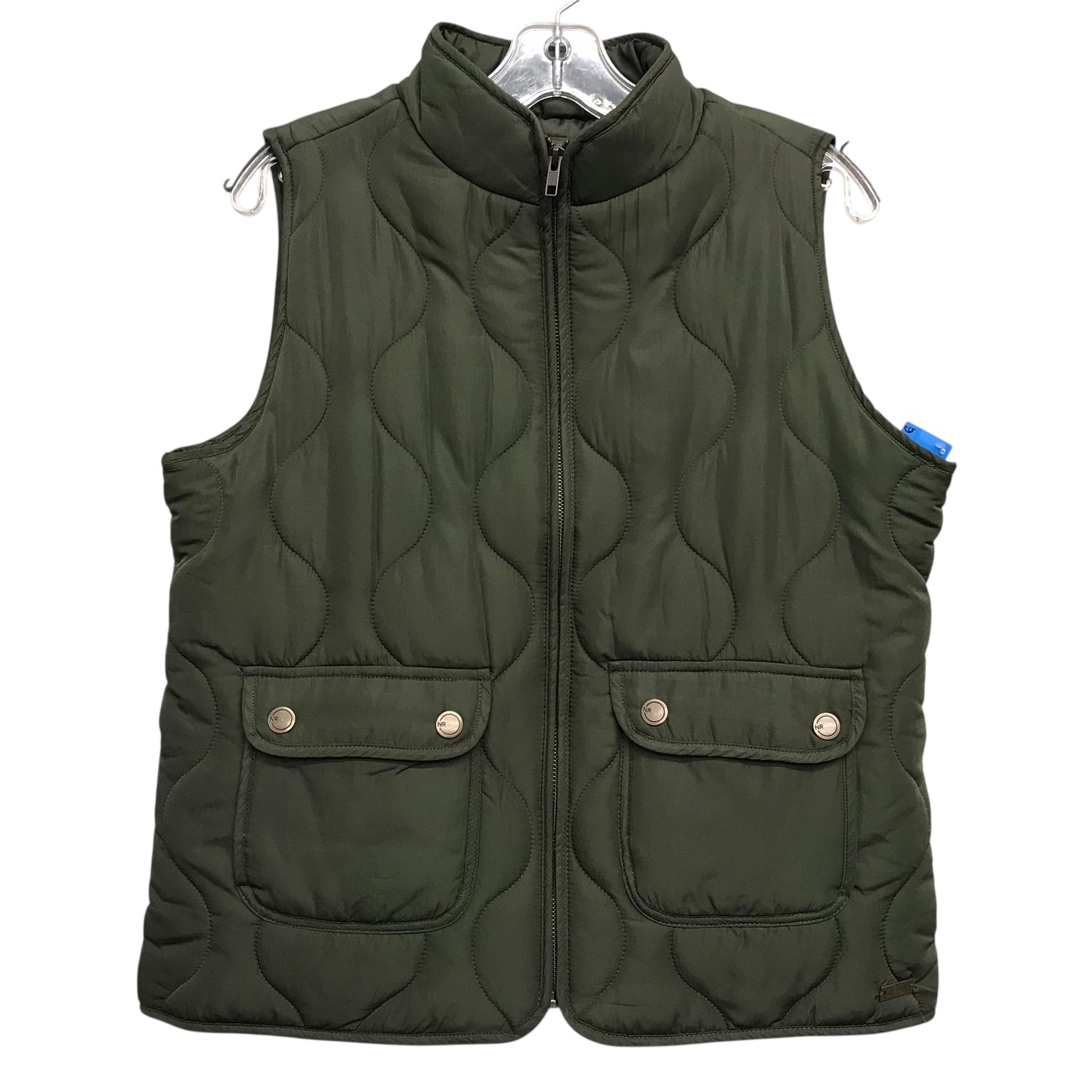 Vest Puffer & Quilted By Natural Reflections In Green, Size:M