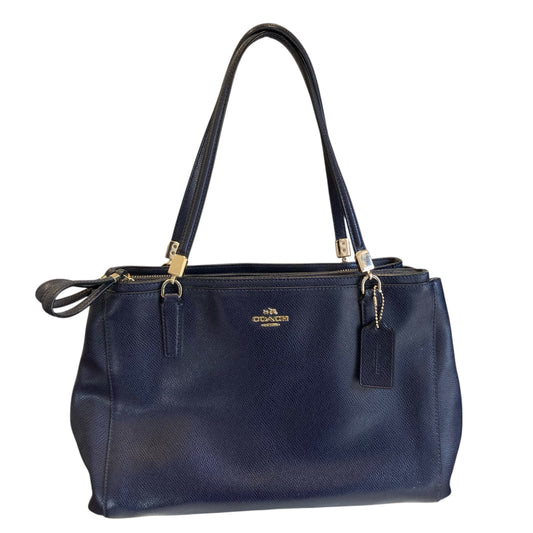 Handbag Designer By Coach In Navy, Size:Large