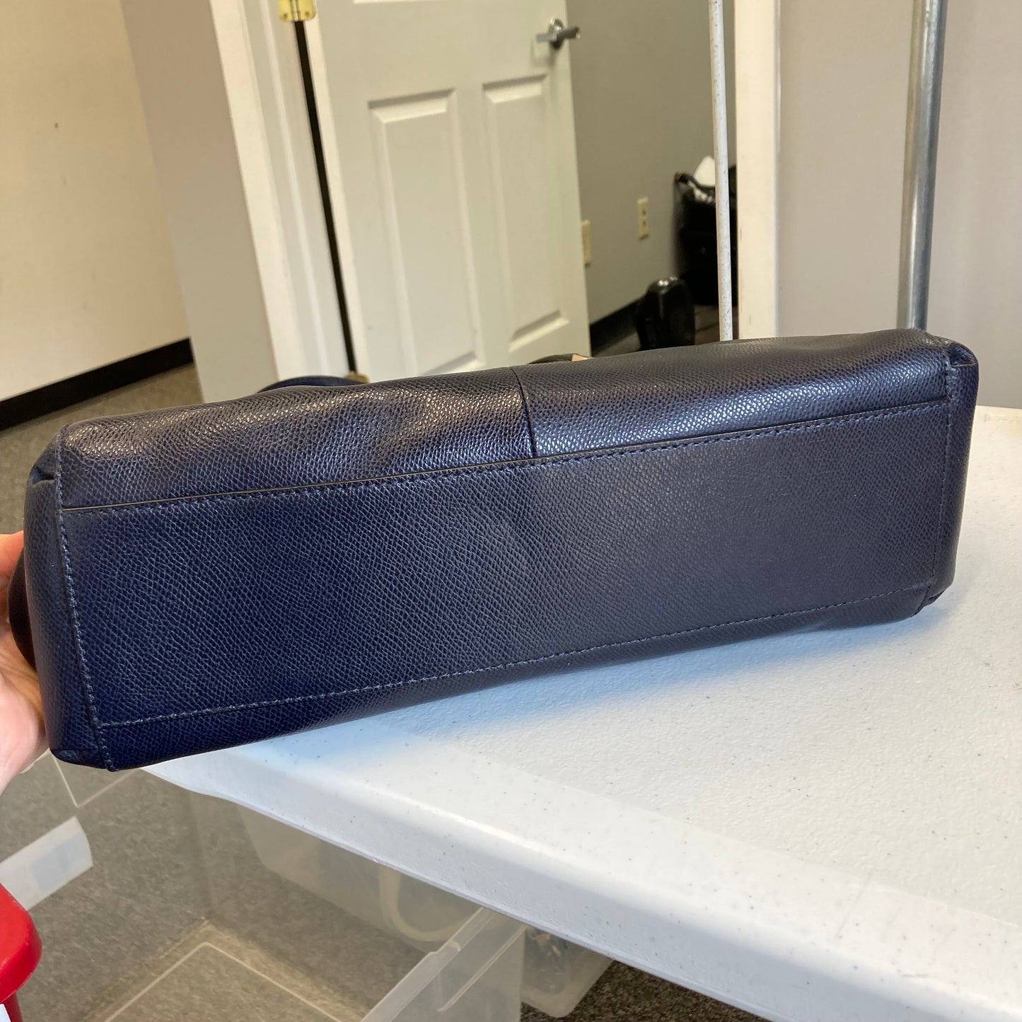Handbag Designer By Coach In Navy, Size:Large