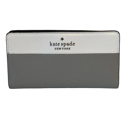 Wallet Designer By Kate Spade In Grey & White, Size:Medium