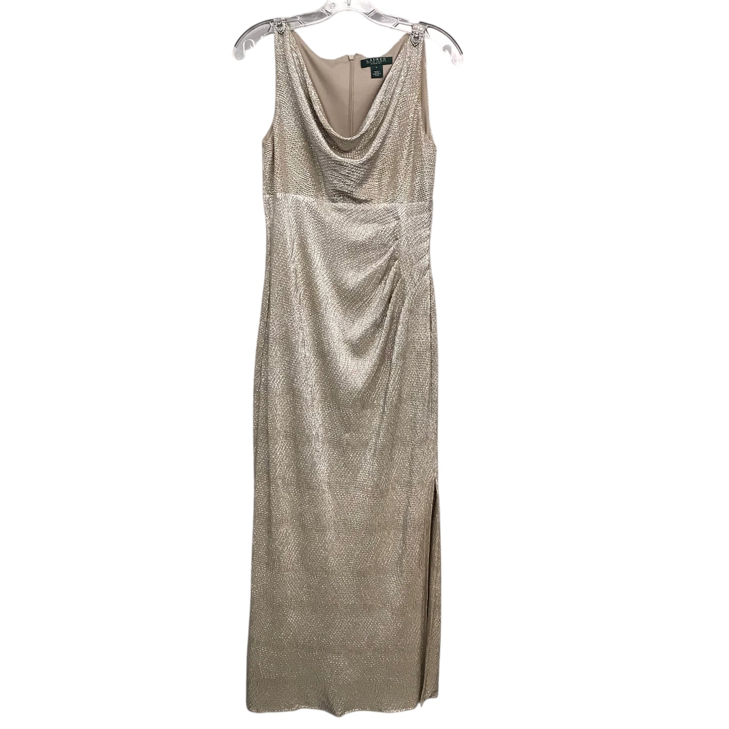 Dress Party Long By Lauren By Ralph Lauren In Gold, Size:S