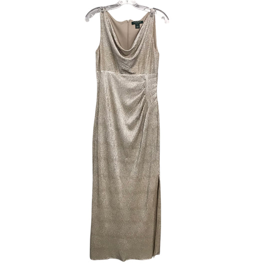 Dress Party Long By Lauren By Ralph Lauren In Gold, Size:S