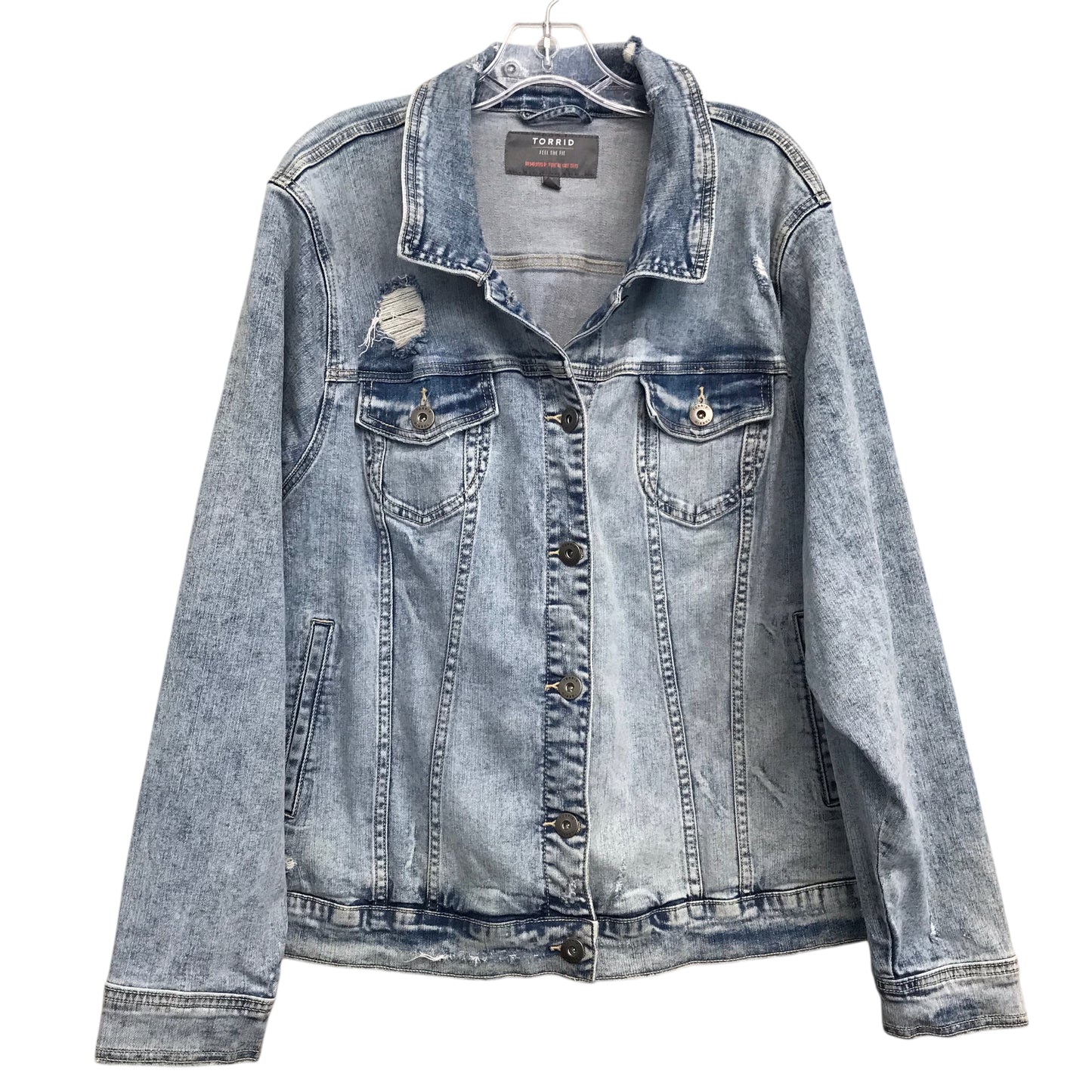Jacket Denim By Torrid In Blue Denim, Size:4X