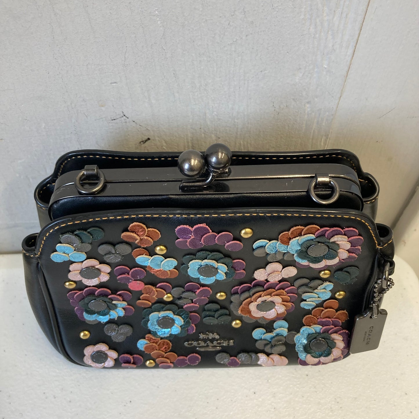 Handbag Designer By Coach In Black, Size:Small