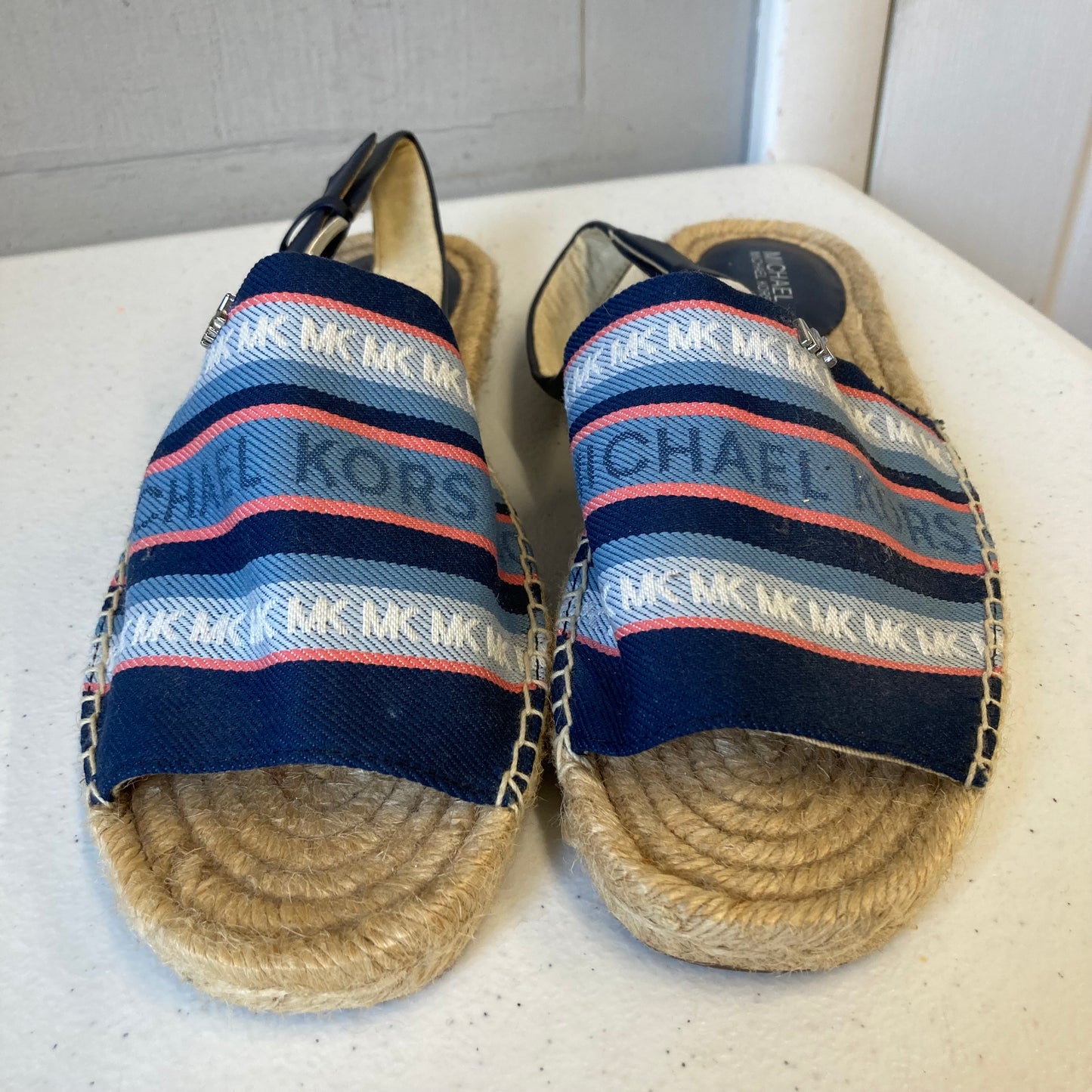 Sandals Flats By Michael By Michael Kors In Striped Pattern, Size:8